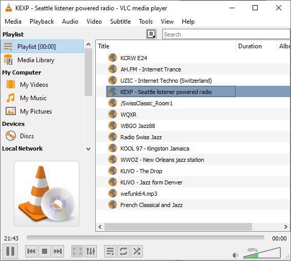 VLC playlist example