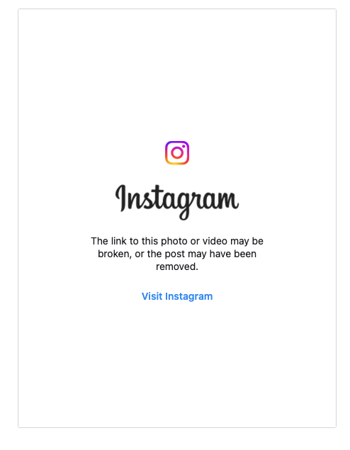 Missing Instagram Embed Message
