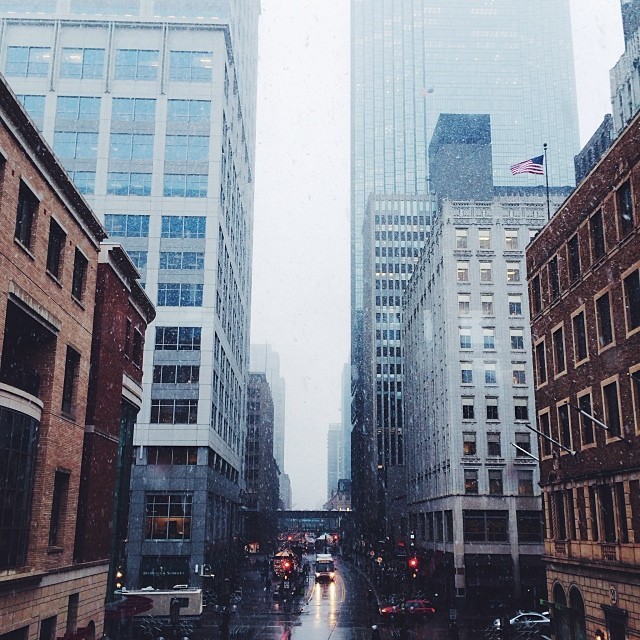 Nicollet Mall from a few weeks ago. This was before we had any snow.