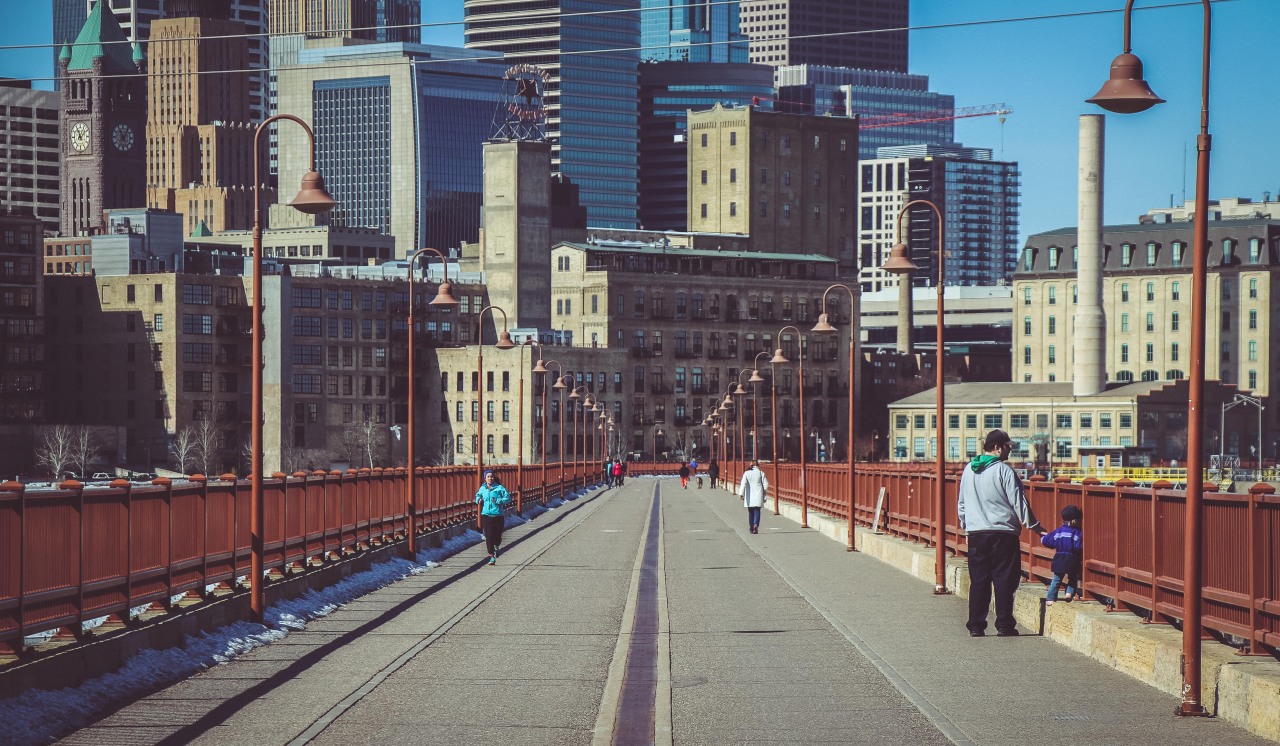 Spring on the Stone Arch Bridge.