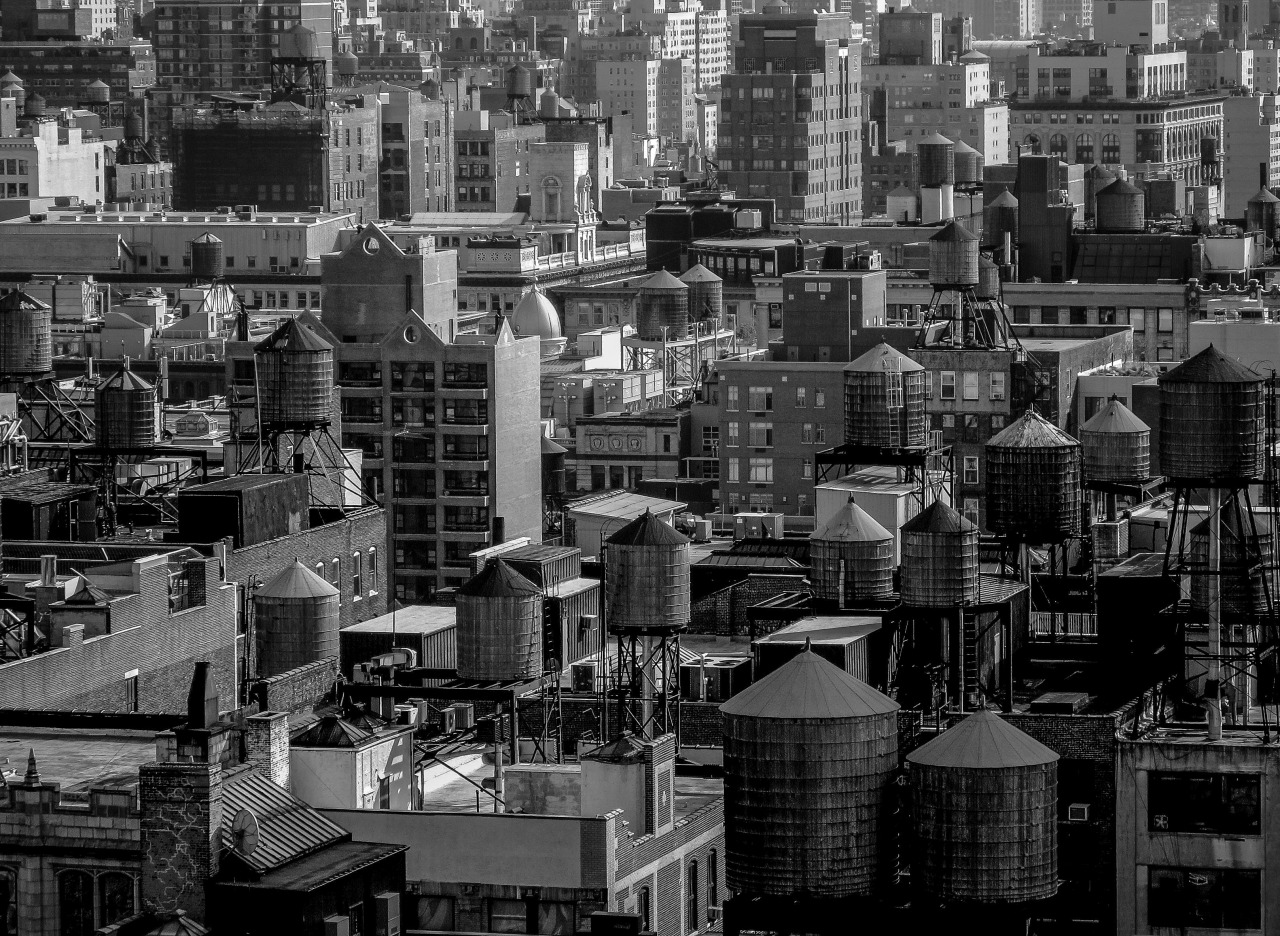 Water towers and rooftops. Chelsea/Flatiron