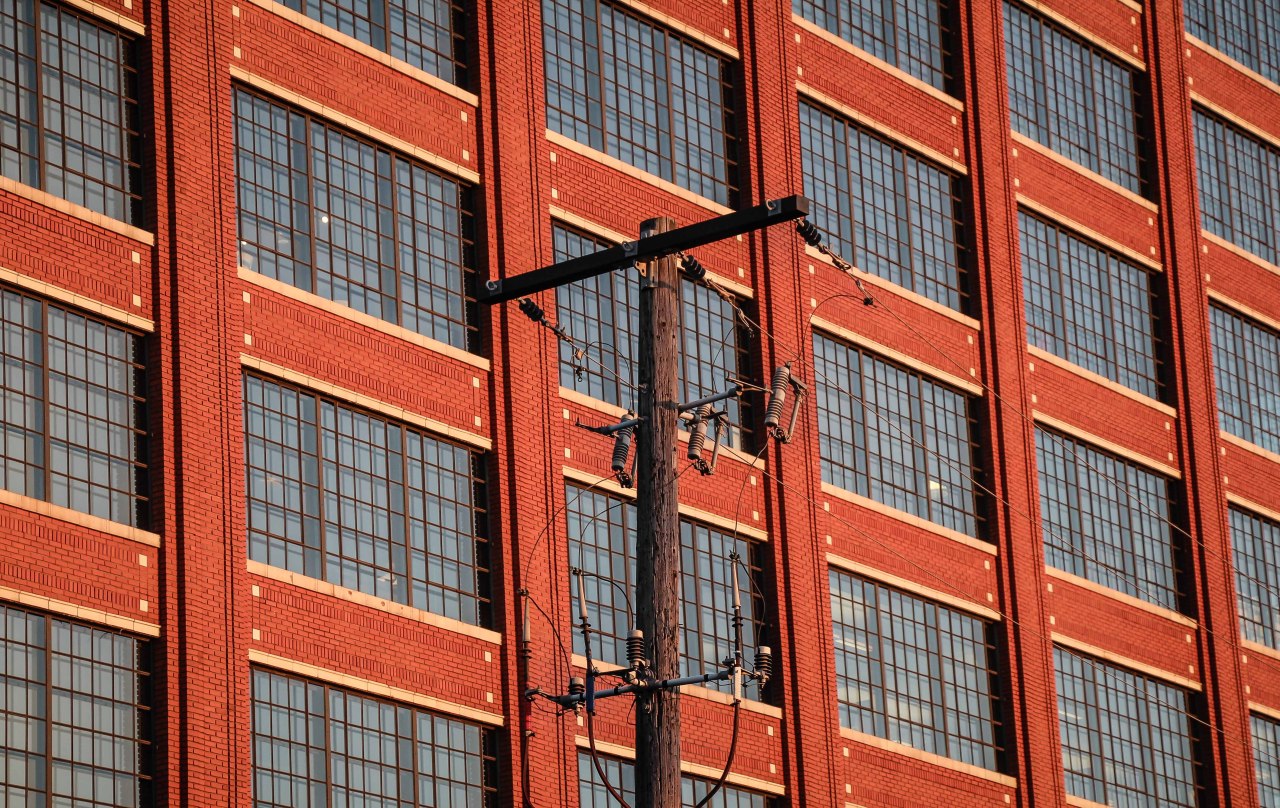 The Ford Center makes a nice backdrop for sunsets in the warehouse district.