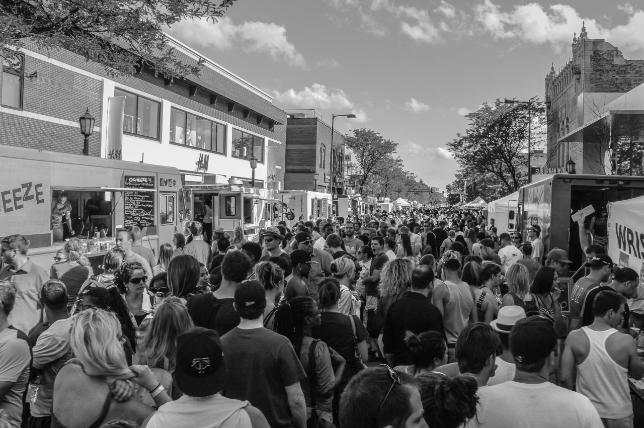 The crowd at the Minnesota Food Truck Fair in Uptown today.