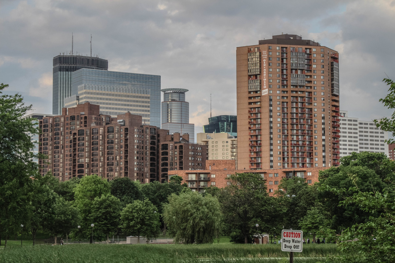Downtown Minneapolis from Loring Park.