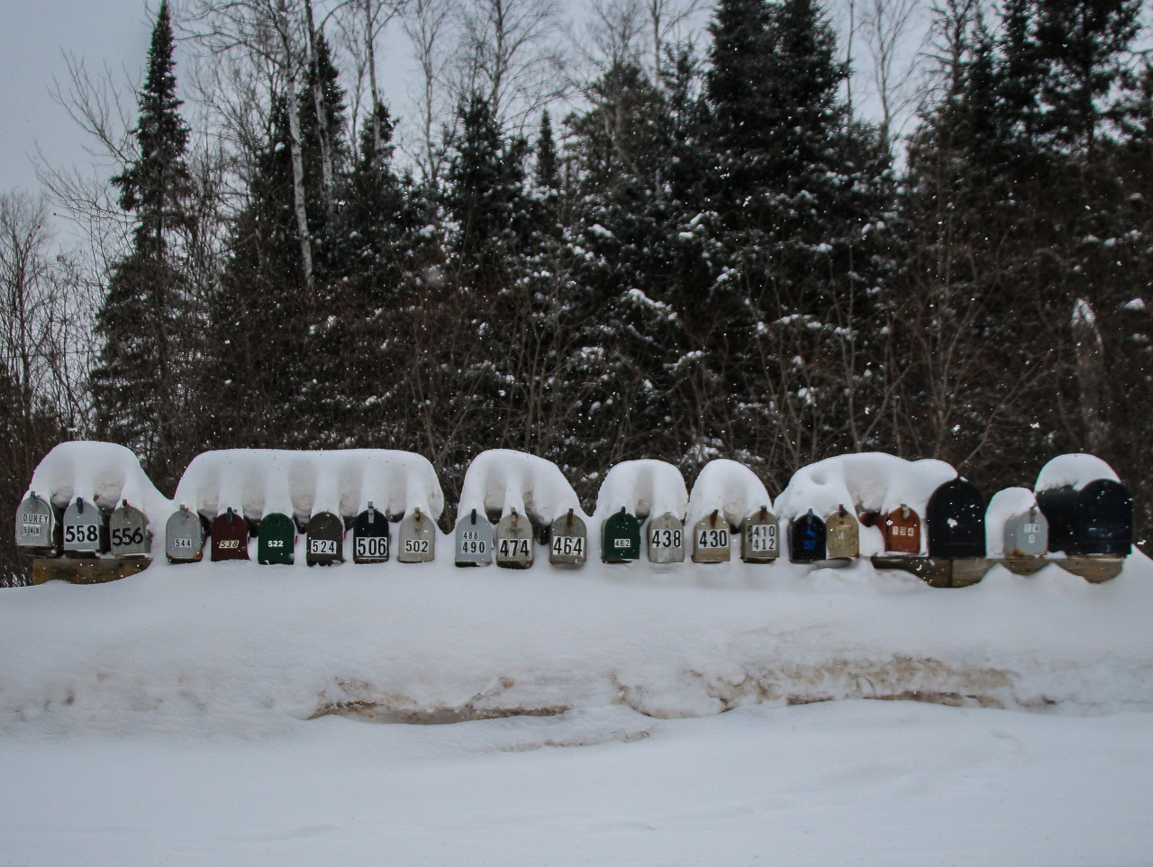 Iceland houses of northern Minnesota mailboxes.