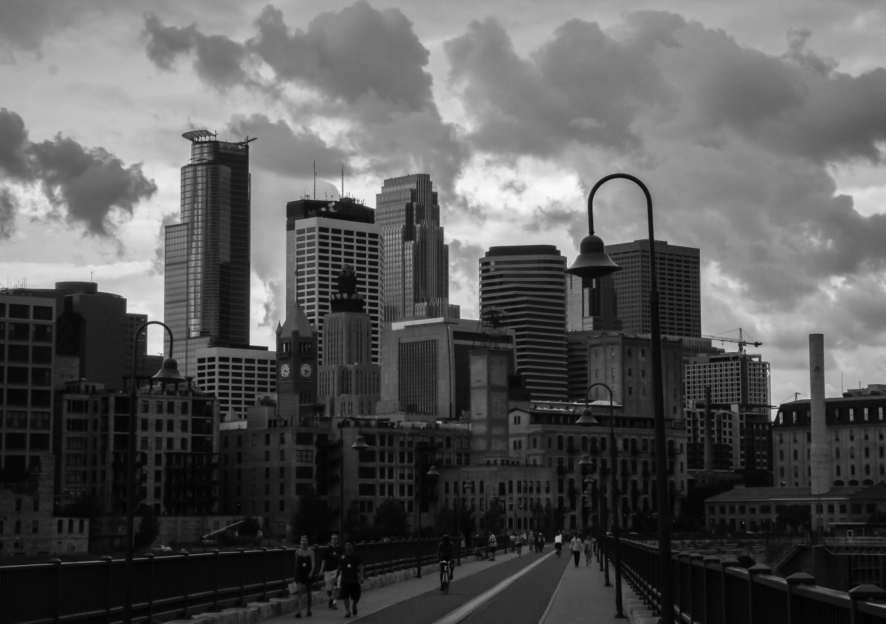Storm clouds over the city.